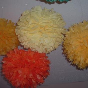 3 Tissue paper pom. Party decorations